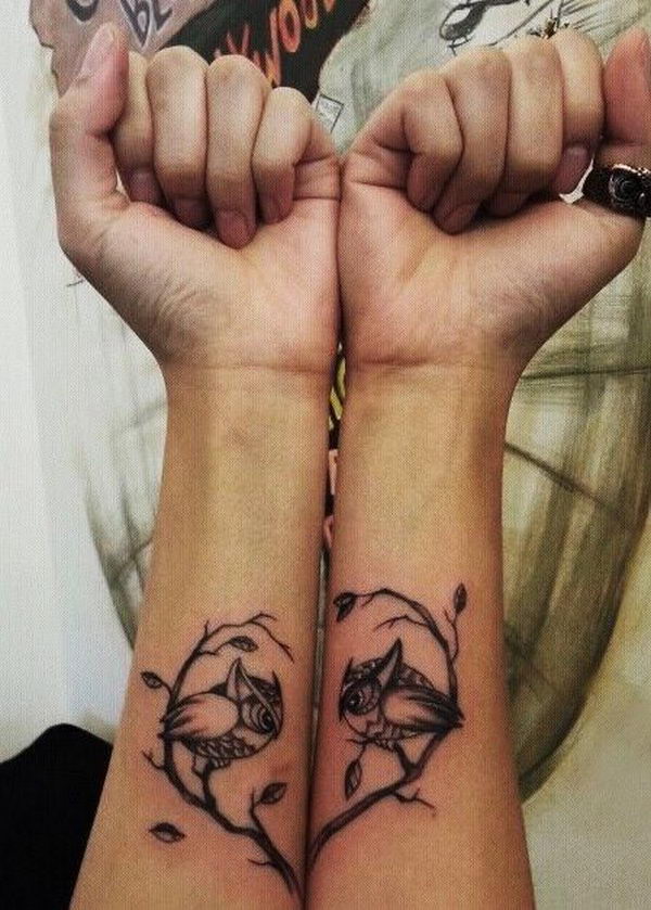 Matching bff tattoos on arms