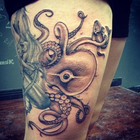 Octopus in color on arm
