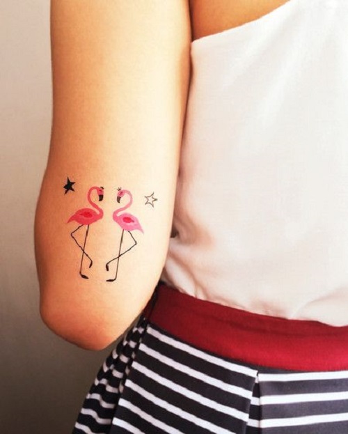 flamingo heart tattoo