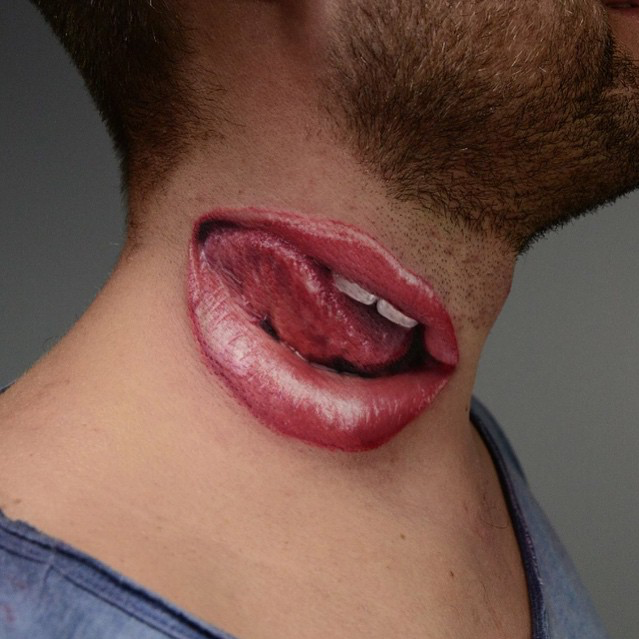 Real 3d mouths on your neck