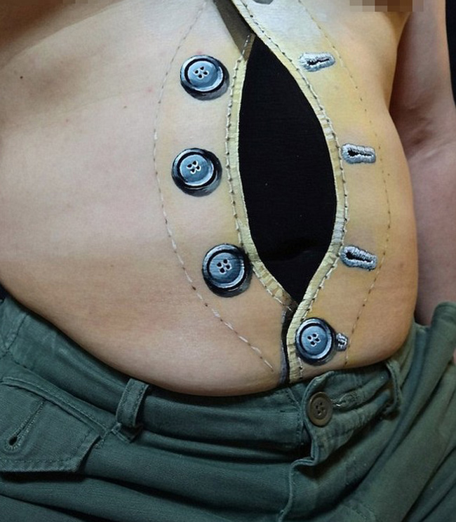 Realistic 3d shirt on your stomach