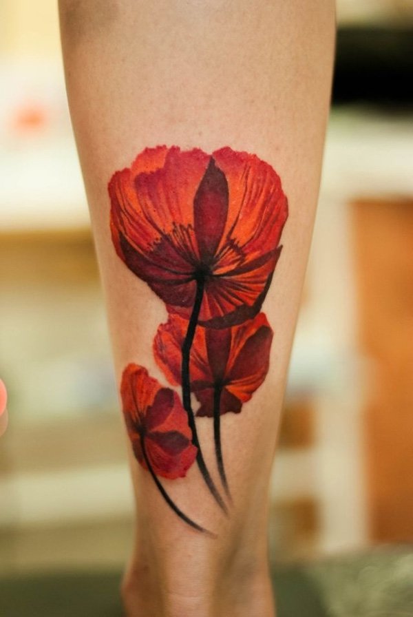 Realistic red flower