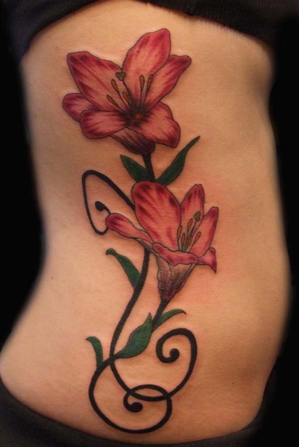 flower side tattoos designs