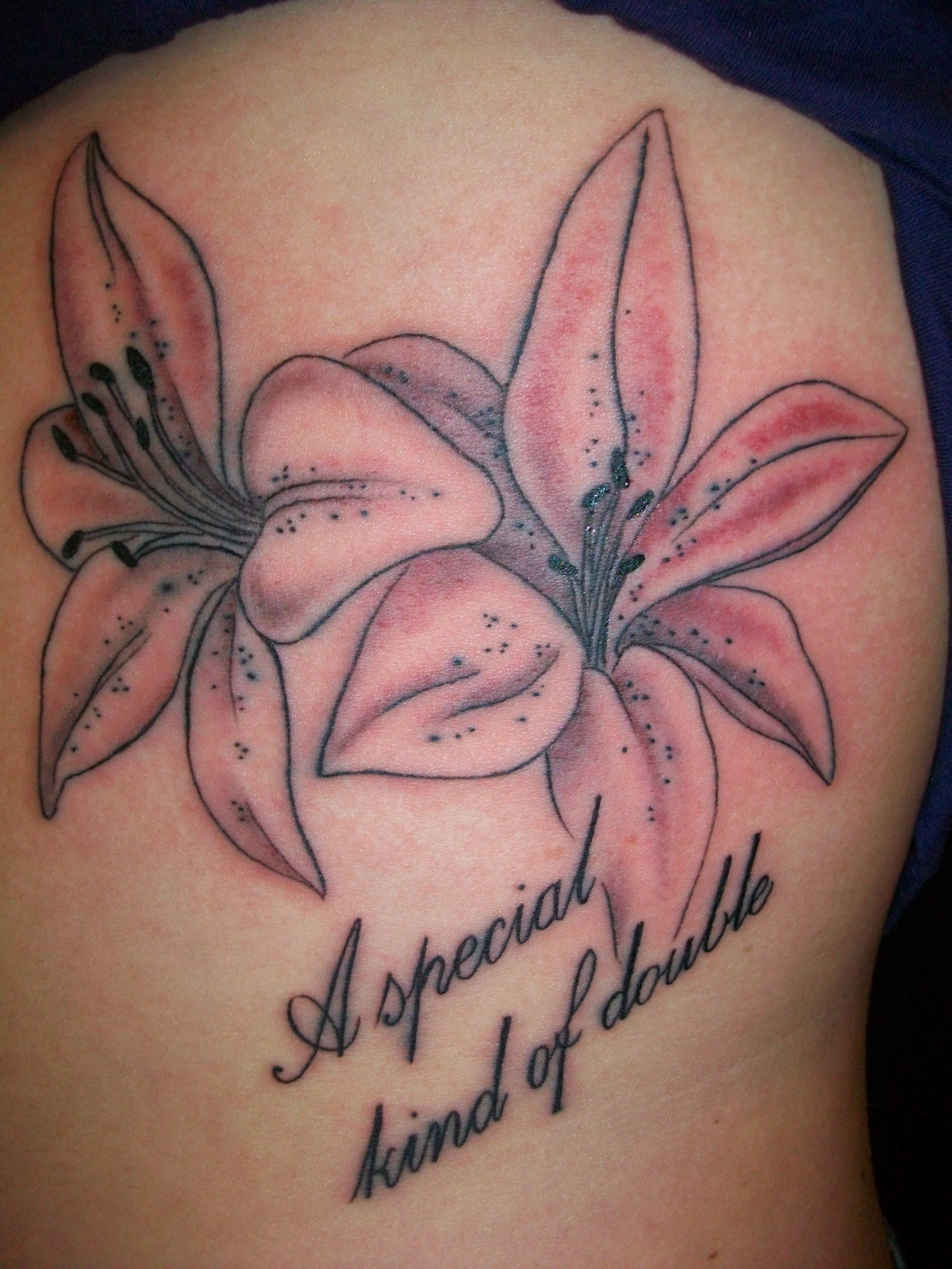 Red flowers abd quotes on back