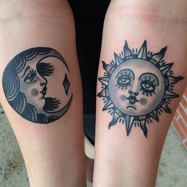 Stylish matching one color mun and sun