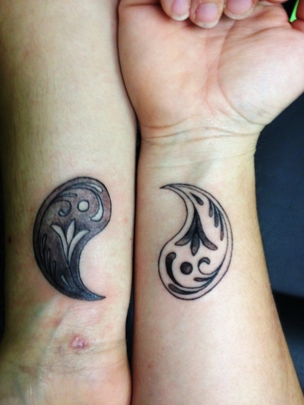 Stylish yin and yang on wrist