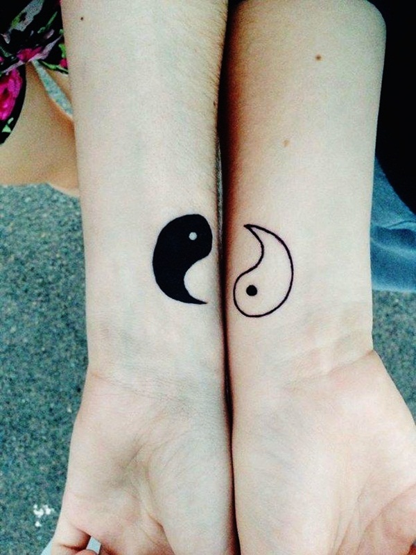 Yin and yang on wrist