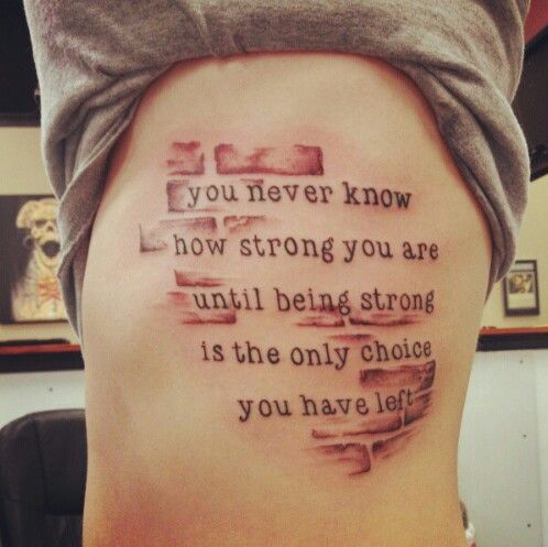 You never know how strong you are